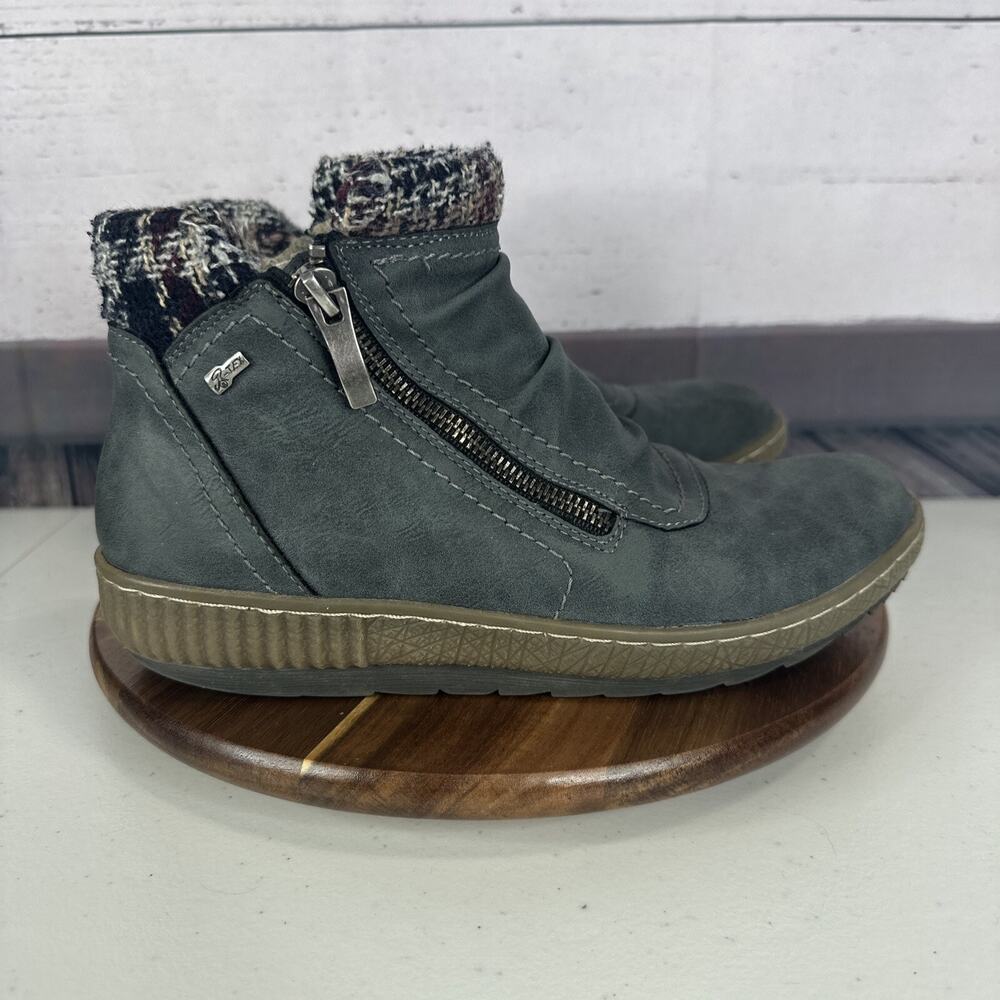 Spring Step Boot Womens 9 Blue EU 40 Vegan‎ Leather Zip Cleora Ankle Comfort